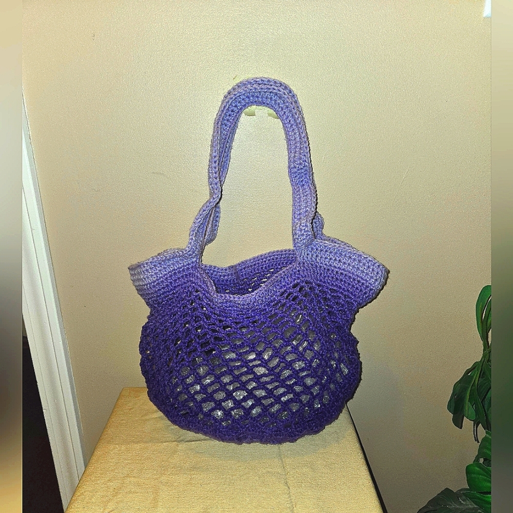 New handmade crochet sakura tote bag